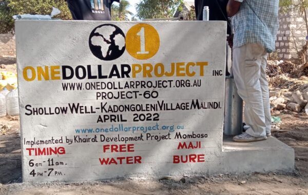 PROJECT 60 – SHALLOW WELL IN Kadongoleni VILLAGE, MALINDI